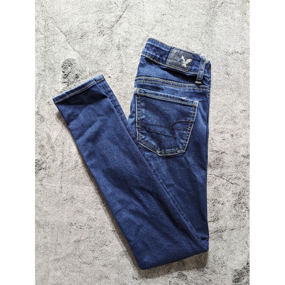 American Eagle Super Stretch Jegging Women's Size 0 Dark Wash - Picture 2 of 13
